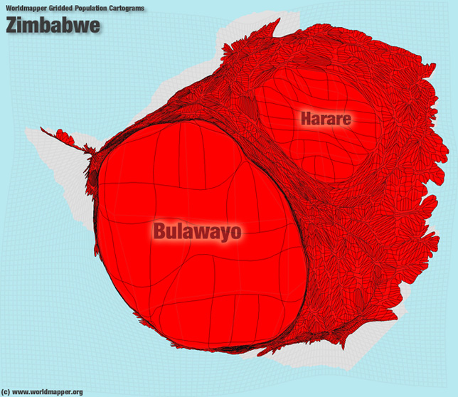Simbabwe Bevölkerung Verteilung